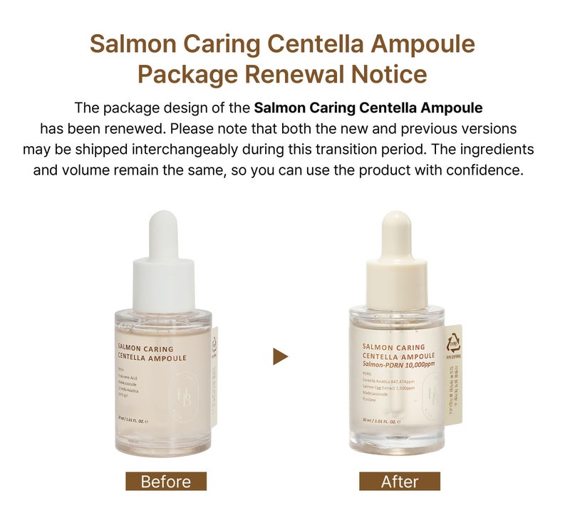 HEVEBLUE Salmon Caring Centella Ampoule - Salmon PDRN, Salmon Egg Extract, Centella, Madecassoside, Calming, Soothing, Restore and Rejuvenate, Sensitive Skin, Korean Skincare - Image 3