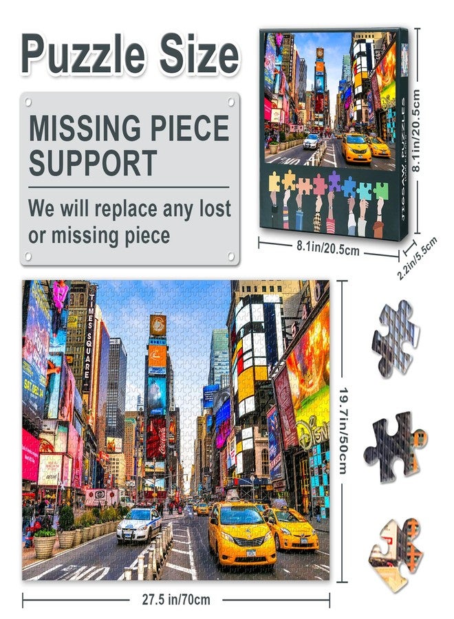 Rebotipy 1000 Piece Jigsaw Puzzle for Adults NEW YORK City, USA Times Square Puzzle Impossible Hard Difficult Challenging Jigsaw Puzzles Iconic Street of New York Coolest Adult Puzzles Unique Puzzles - Image 3