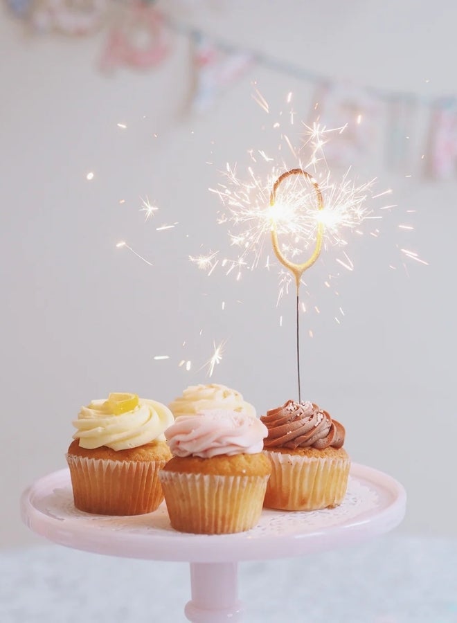 Wondercandle Rose Gold Sparkler Candle - Number 0 - Image 2