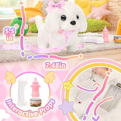 Tagitary Plush Toys Interactive Puppy Toy for Kids,Electronic Toy Dog That Walk and Bark,Tail Wagging, Fake Dog Toy with Leash,Perfect Easter Christmas Birthday Gift for Kids Toddlers - Image 5