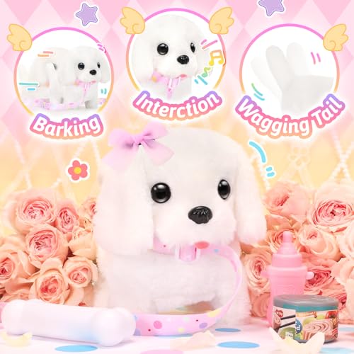 Tagitary Plush Toys Interactive Puppy Toy for Kids,Electronic Toy Dog That Walk and Bark,Tail Wagging, Fake Dog Toy with Leash,Perfect Easter Christmas Birthday Gift for Kids Toddlers - Image 3