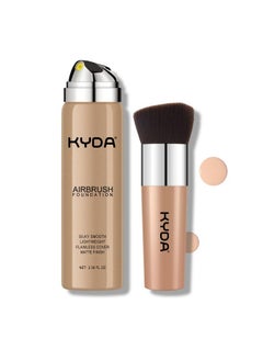 KYDA Airbrush Foundation Spray Silky Foundation Mist Makeup Flawless Coverage For Smooth Creamy Nude Finish Breathable Blendable Lasting Formula By Ownest Beauty125 Nude Beige  - Image 1