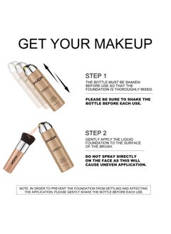 KYDA Airbrush Foundation Spray Silky Foundation Mist Makeup Flawless Coverage For Smooth Creamy Nude Finish Breathable Blendable Lasting Formula By Ownest Beauty125 Nude Beige  - Image 2