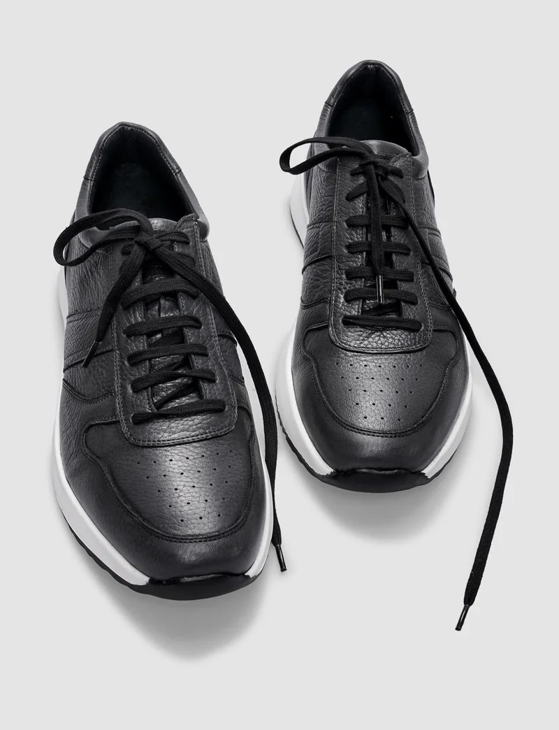 كاباني Leather Gray Lace-up Men's Sports Shoes
