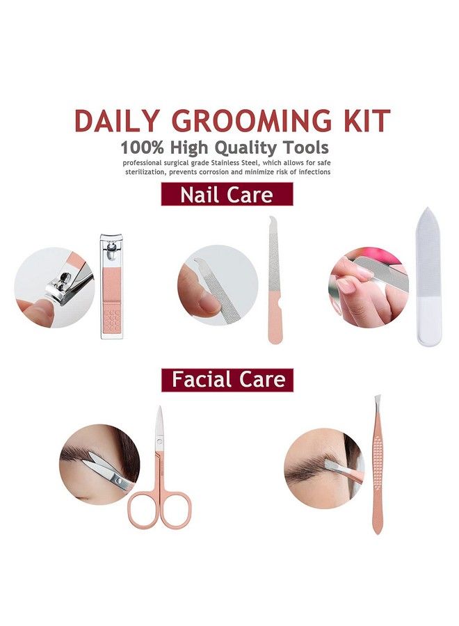 HANTEKAS Manicure Set Nail Clippers Kit 5 Pieces In 1 Stainless Steel Professional Grooming Kitsnail Care Tools Including Nano Glass Nail Shiner Buffer File Gift For Men Husband Boyfriend Parents Women Elder - Image 4