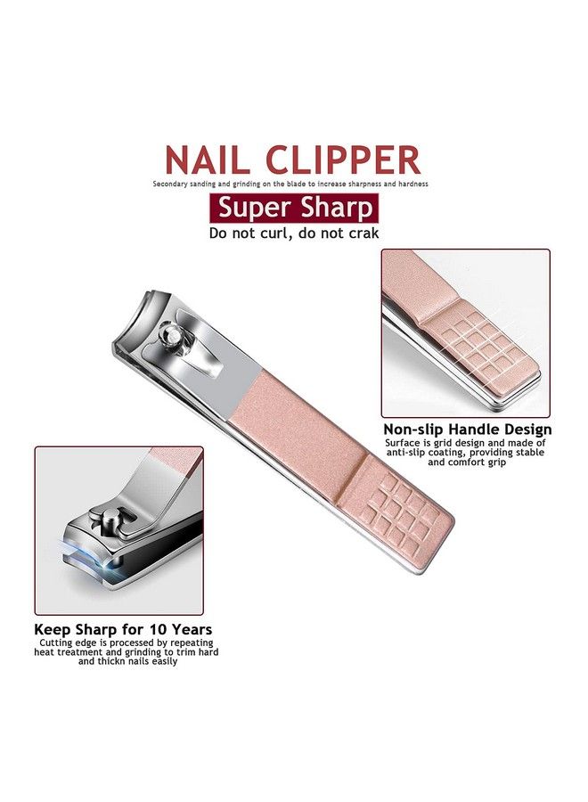 HANTEKAS Manicure Set Nail Clippers Kit 5 Pieces In 1 Stainless Steel Professional Grooming Kitsnail Care Tools Including Nano Glass Nail Shiner Buffer File Gift For Men Husband Boyfriend Parents Women Elder - Image 5