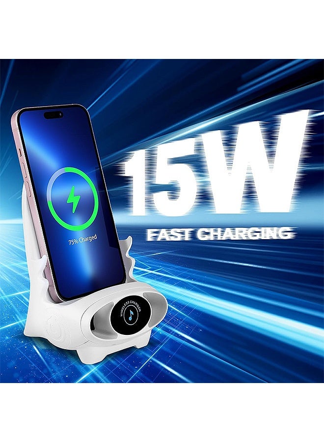 Photon Portable Mini Chair Wireless Charger Phone Holder, Wireless Fast Charger Multifunctional Phone Holder, 3 in 1 Wireless Charger with Speaker Function Supply for All Phones - Image 3