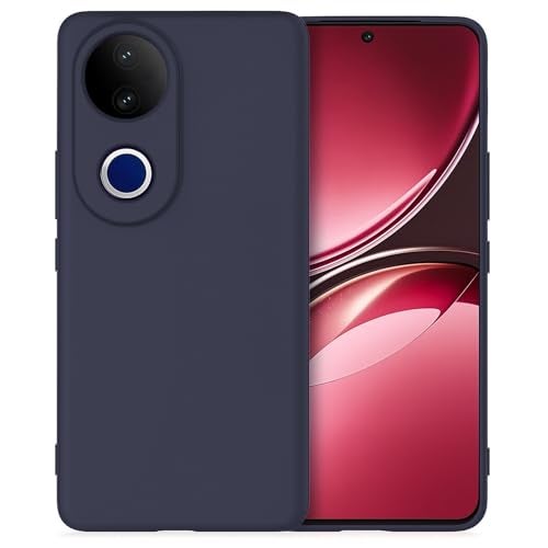 DIZORO Microfiber Candy Back Cover Case for iQOO Z10R 5G / Vivo V50 / V50e 5G / Vivo T4R 5G Soft Silicone Rubberized Case with Camera Protection (TPU, Navy) - Image 1