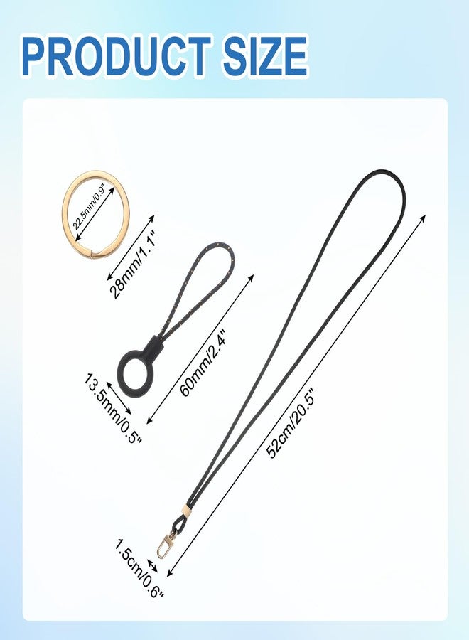 PATIKIL Long Neck Lanyard Strap for Keys, Phone Lanyard Strap with Metal Clasp & Keyring Round Cord for Men Women ID Badge Card Holder, Black - Image 2