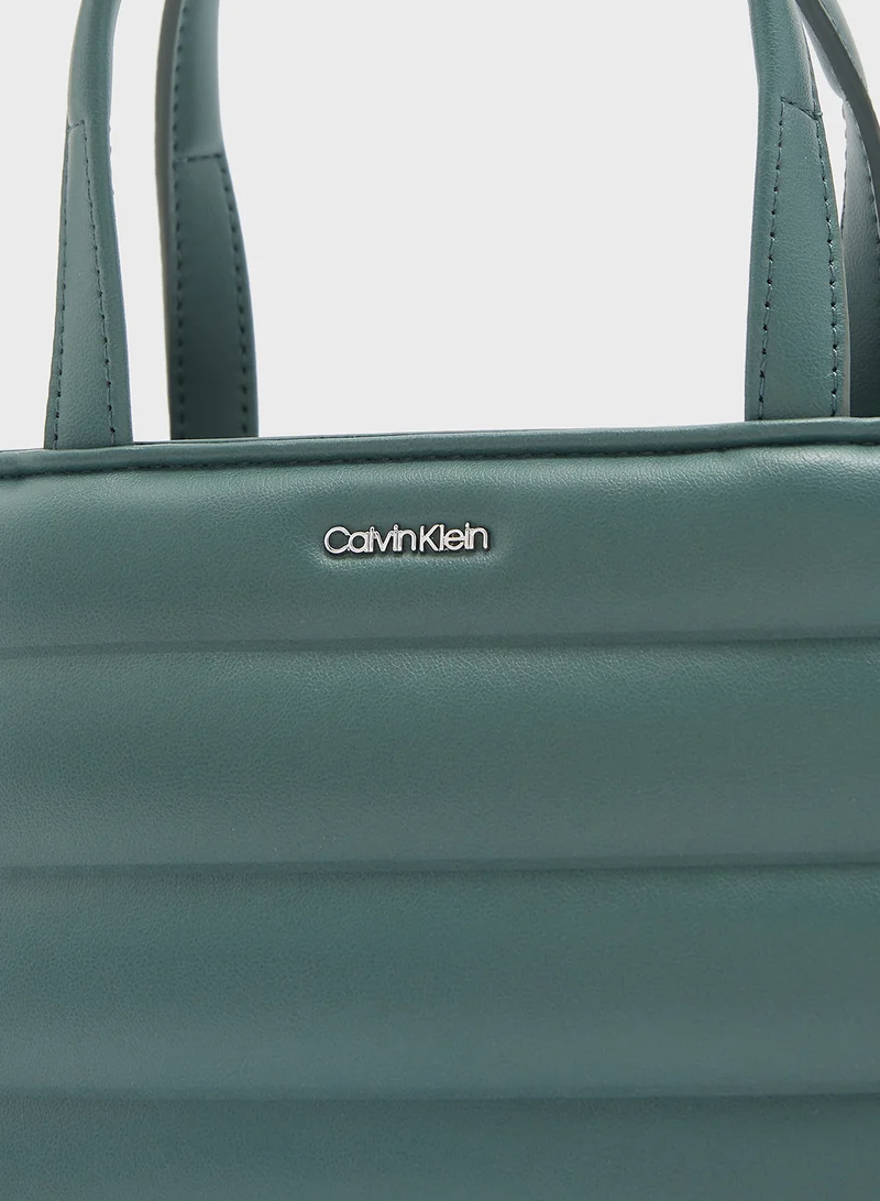CALVIN KLEIN Quilted Top Handle Tote