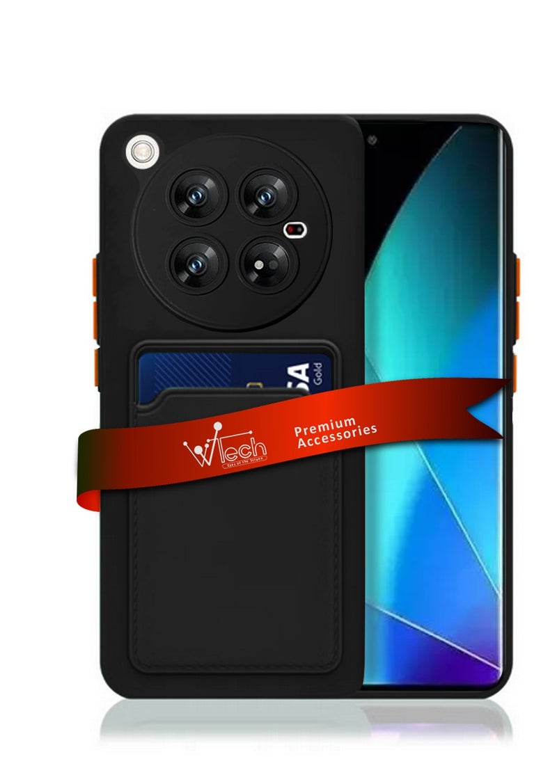 Wtech Infinix Zero 40 4G 2024 Silicone TPU with Card Holder Case Cover - Black - Image 1