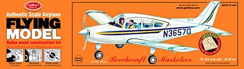 Guillows Guillow's Beechcraft Musketeer Laser Cut Model Kit, Small - Image 5