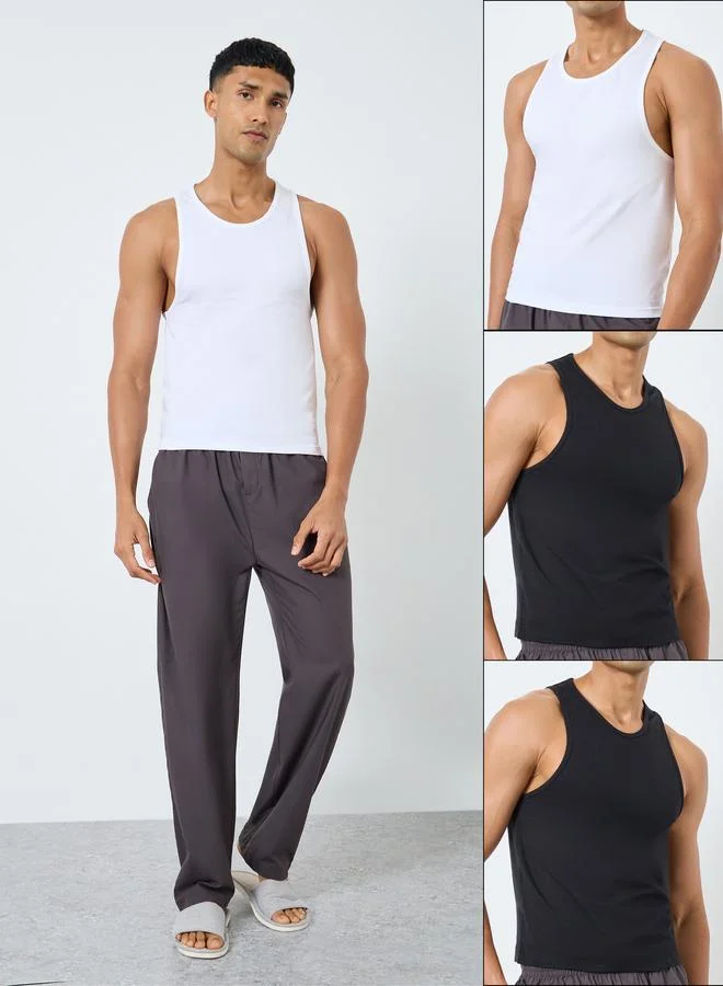 Styli Styli Pack of 3 - Cotton Stretch Round Neck Vest