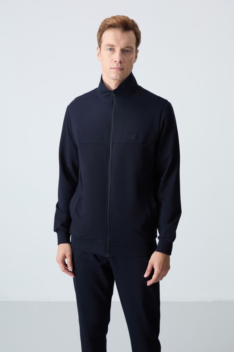 Tommy Life Navy Blue Cotton Thick Soft Texture Comfort Fit Basic Men's Tracksuit - 85260  - Image 2