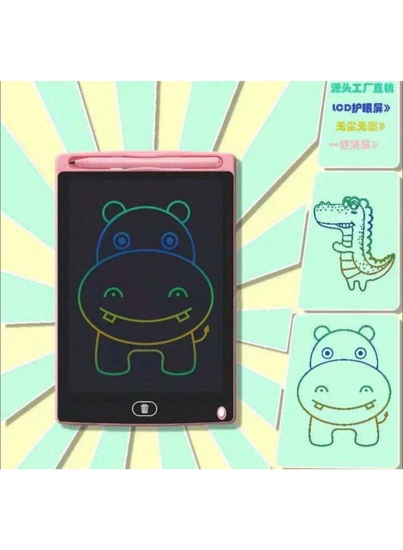 جهاز لوحي للكتابة LCD للأطفال باللون الوردي