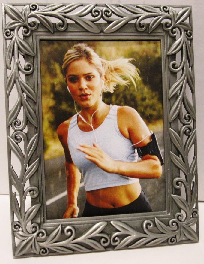 25 x 35 Pewter with Leaves Leaf Design Picture Photo Frame