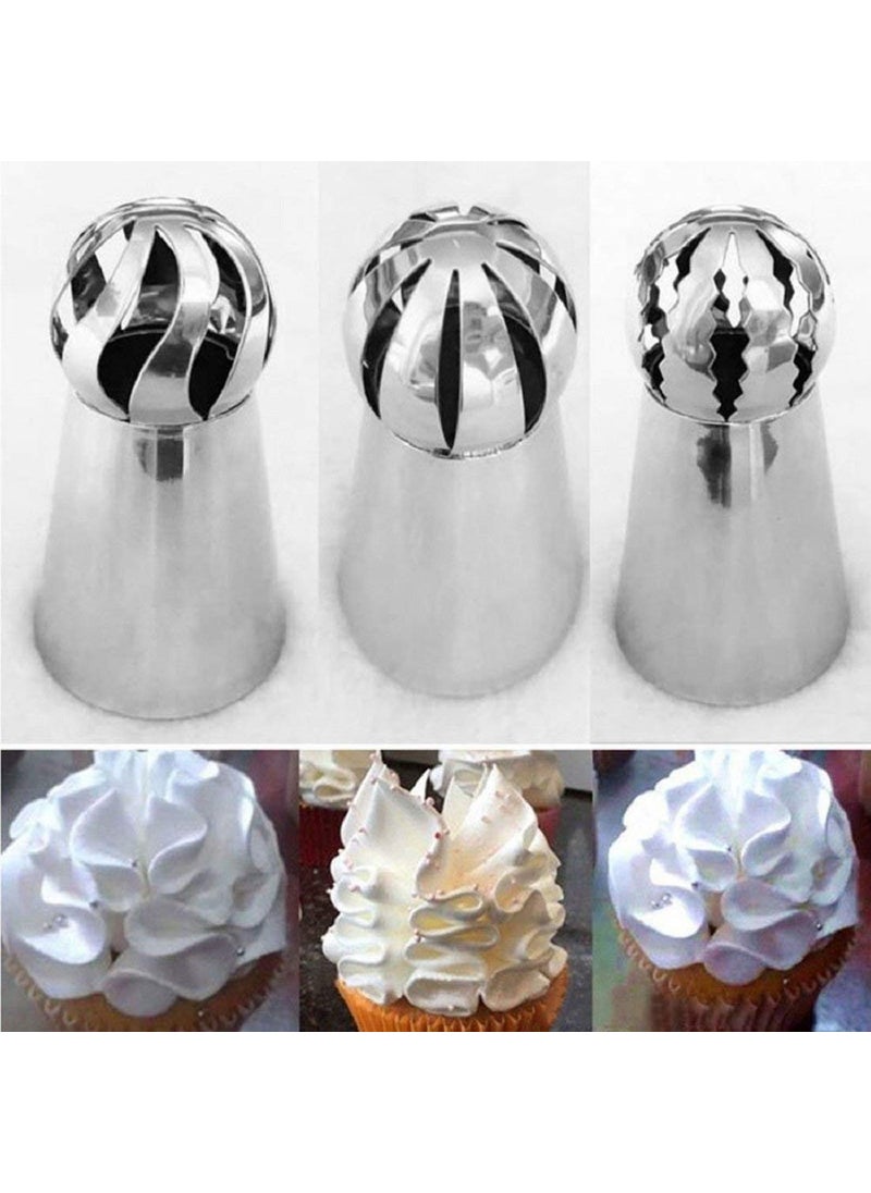 S.B. ANJALI SHALU BHAI SB ANJALI SHALU BHAI 18 Pieces Russian Tulip Icing Piping Nozzles Cake Decoration Tips Cooking One Coupler 1 Silicone Piping Bag  - Image 2