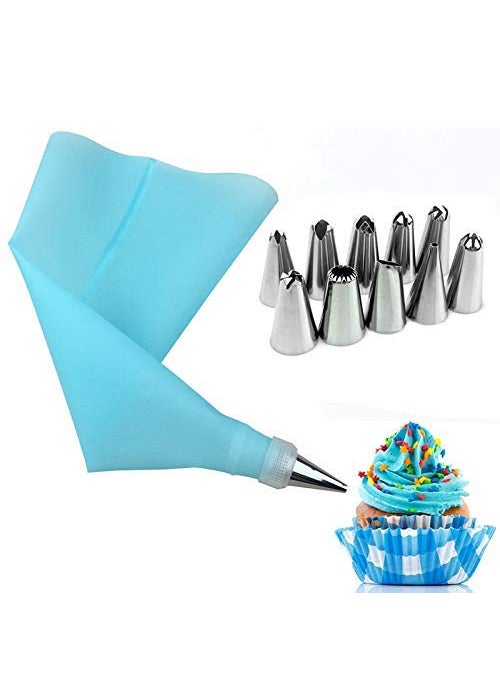 S.B. ANJALI SHALU BHAI SB ANJALI SHALU BHAI 18 Pieces Russian Tulip Icing Piping Nozzles Cake Decoration Tips Cooking One Coupler 1 Silicone Piping Bag  - Image 3