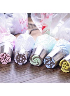 S.B. ANJALI SHALU BHAI SB ANJALI SHALU BHAI 18 Pieces Russian Tulip Icing Piping Nozzles Cake Decoration Tips Cooking One Coupler 1 Silicone Piping Bag  - Image 5