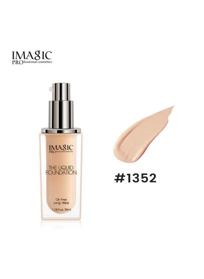 IMAGIC Oil-Free Liquid Foundation | Full Coverage, Matte Finish | Long-Lasting, Lightweight Formula for All Skin Types (1352) - Image 1