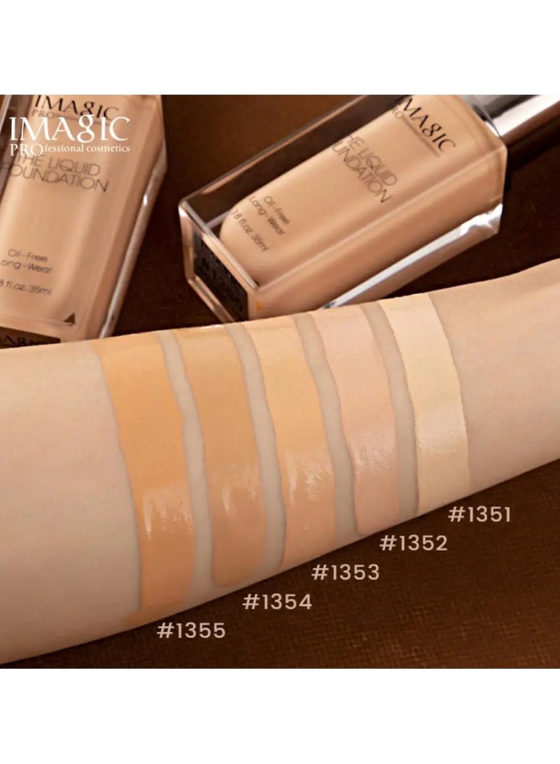 IMAGIC Oil-Free Liquid Foundation | Full Coverage, Matte Finish | Long-Lasting, Lightweight Formula for All Skin Types (1352) - Image 2