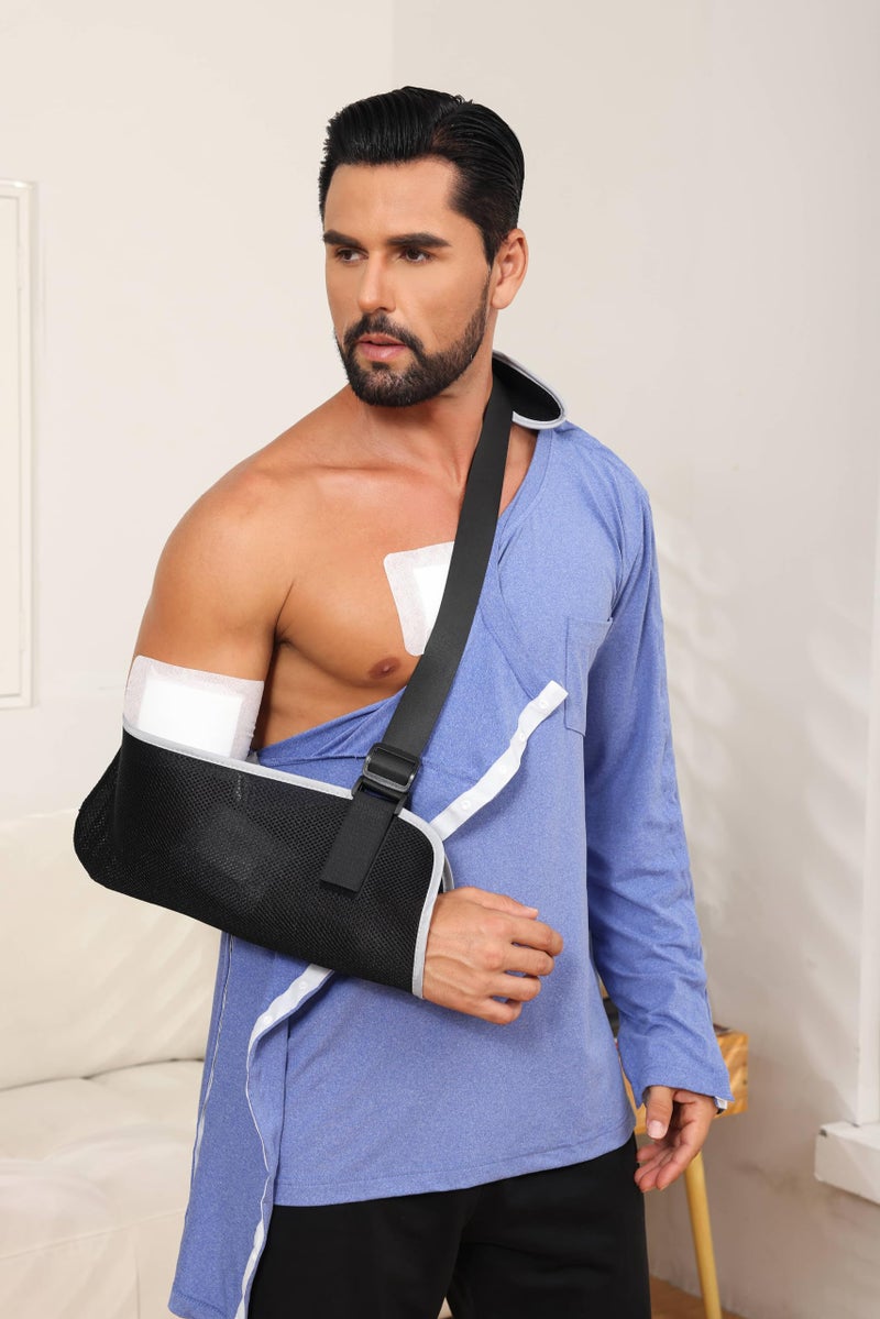 HORSSLE Post Shoulder Surgery Shirt, Comfy Wear After Surgery Long Sleeve Shirts, Full Open Side Snap Chemo & Dialysis - Image 3