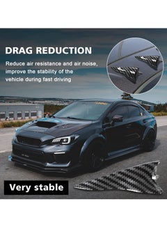 Excefore 10Pcs Air Vortex Generator Diffuser Shark Fin Set, Carbon Fiber Pattern, Compatible with Spoiler Roof Wing, Car Exterior Accessories, Pointed End Style  - Image 3