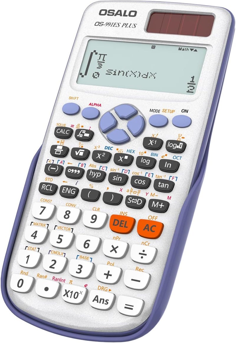 Scientific Calculator 417 Function 2 Line 10+2 Digits Written Display Solar Scientific Calculator (OS 991ES Plus) - Image 1