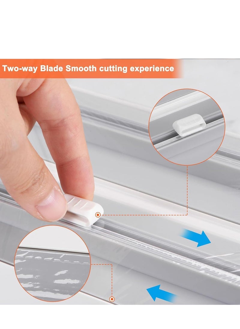 SAQOWARE Kitchen Roll Triple paper Dispenser ,Magnetic Plastic Wrap Dispenser with Cutter - Refillable Aluminum Tin Foil and Plastic Wrap Organizer for Kitchen,Upgraded 3 in 1 Paper Towel Holder Wall Mount  - Image 2