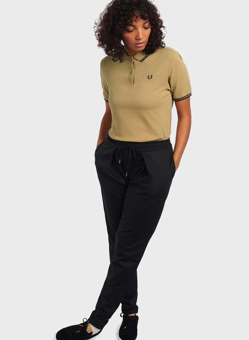 FRED PERRY Polo Neck Button Detail T-Shirt