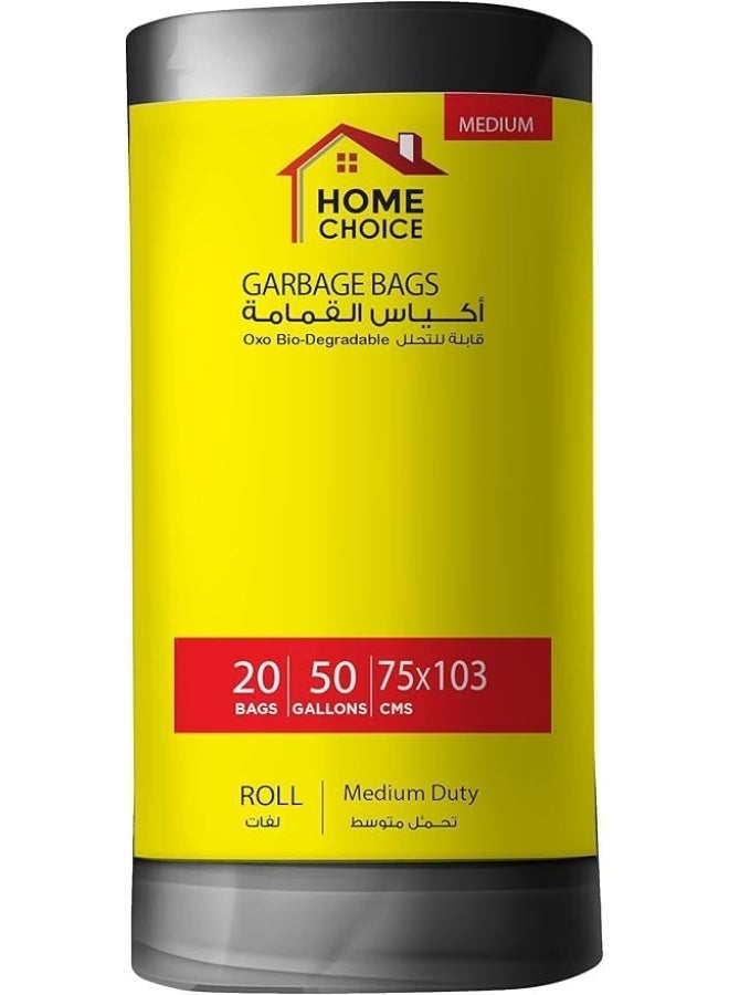 HOME CHOICE 50 Gallons, Heavy Duty Bio-degradable Garbage Bags Roll, Size 75*103 cm, Pack of 20 Trash Bags, Bin Liners  - Image 5