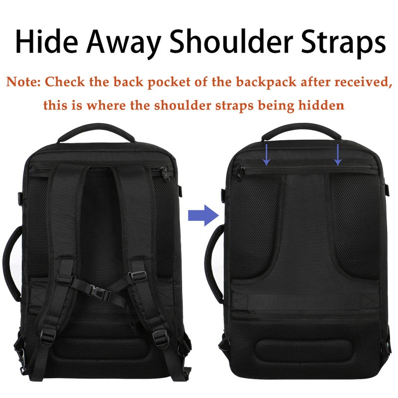 MATEIN 45L Travel Backpack, Large Carry on Backpack for Men Women, Water Resistant Lightweight Expandable Daypack, Business Weekender Backpacks, Gifts for People who Travel, Black - Image 5