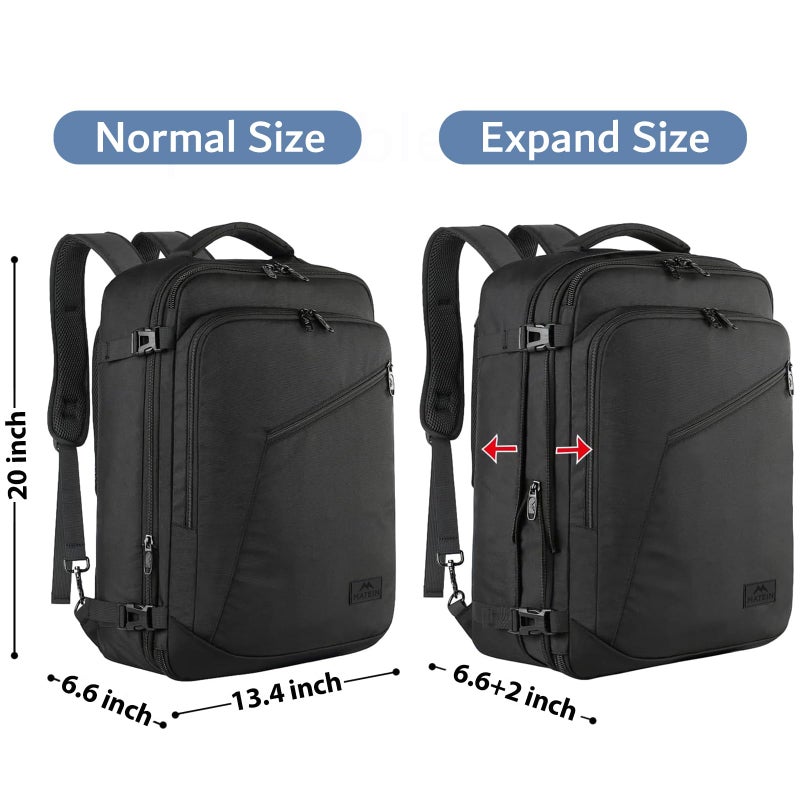 MATEIN 45L Travel Backpack, Large Carry on Backpack for Men Women, Water Resistant Lightweight Expandable Daypack, Business Weekender Backpacks, Gifts for People who Travel, Black - Image 4