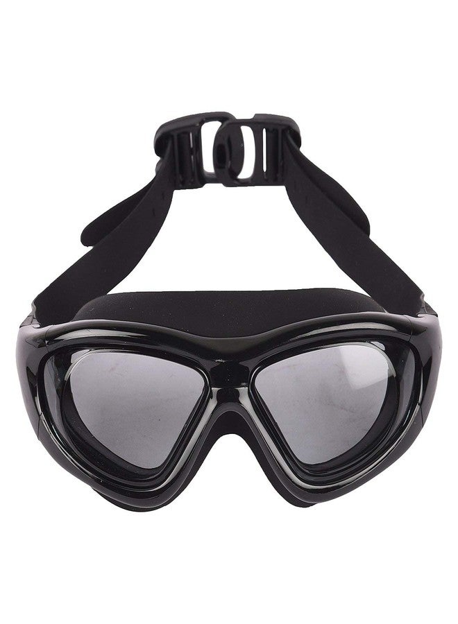 Spocco | Premium Big Frame Competition Pool Swim Goggles, Clear Lens & Wide-Vision Swimming Goggles with UV Protection, Anti-Fog Coating, Adjustable Strap for Kids, Youth & Adults | SG70-Black | 10 - Image 2