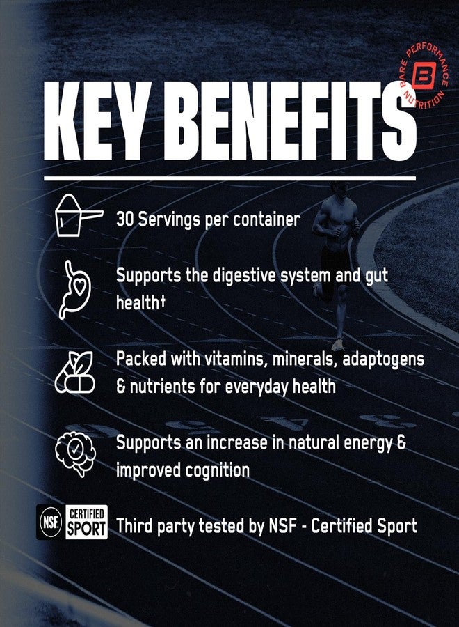 BARE PERFORMANCE NUTRITION, BPN Strong Greens Superfood Powder, Lemon, 30 Servings - Image 3