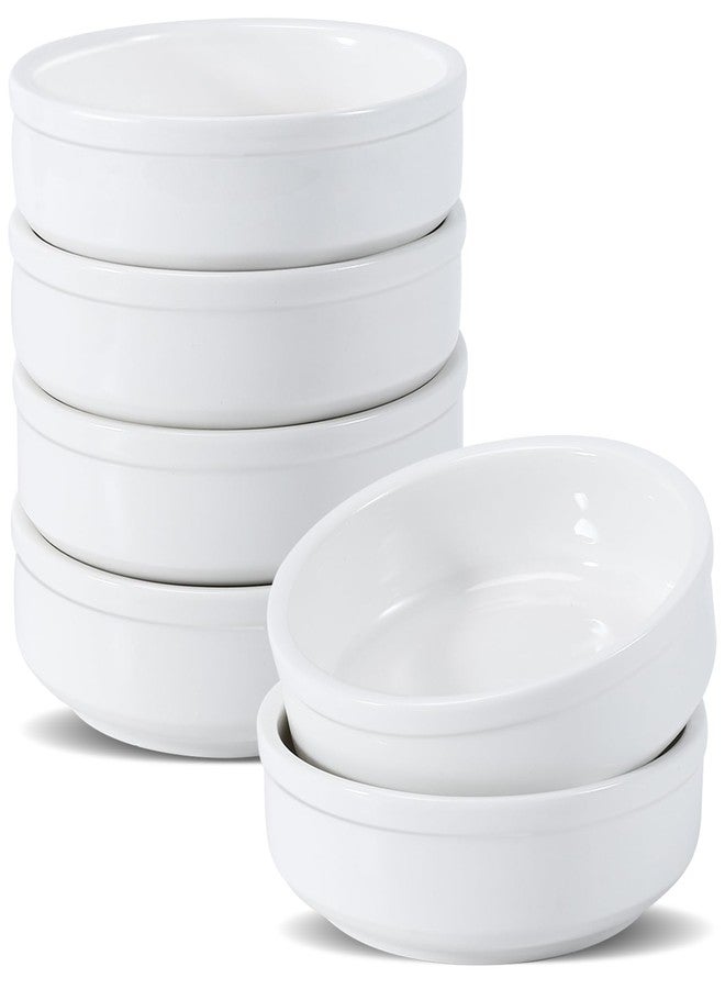 Bgtecho Ceramic Soy Sauce Dish Set of 6, 4oz White Dipping Bowls, Small Sauce Dishes for Condiment, Sushi, Appetizer, Dessert, Shallow Ramekins Serving Bowls - Image 1