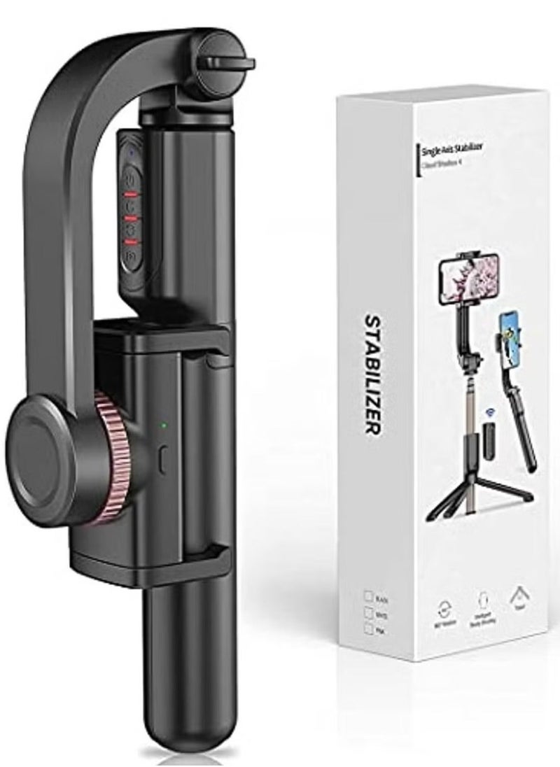 Raxoom Gimbal Stabilizer for Smartphone with Extendable Selfie Stick & Tripod – 1-Axis Remote Control, 360° Auto Rotation, Auto Balance, Compatible with iPhone & Android - Image 1