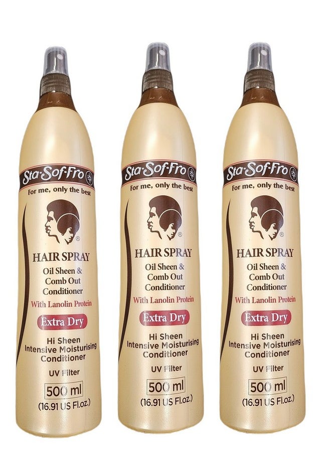 ستا سوف فرو رذاذ Sta-Sof-Fro للشعر وفروة الرأس 16 أونصة X-Dry (عبوة من 3 قطع) 