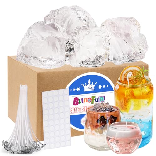 Blingfun Gel Wax for Candle Making with 4 pcs Jelly Wax,50pcs Candle Wicks & 50pcs Stickers Candle Wax for Candle Making,Handcraft Scented Candles Supplies - Image 1