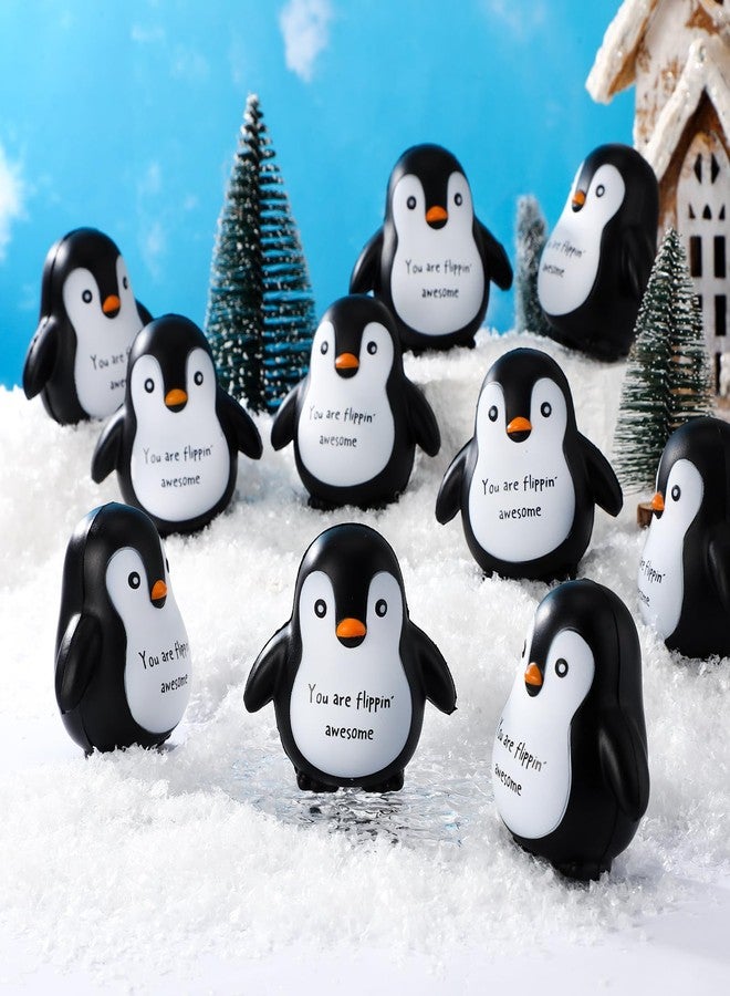 Hollowfly 5 Pcs Positive Inspirational Penguin Stress Balls Fidget Sensory Toy Emotional Relief Squeeze Stretchy Animal Stress Balls Funny Penguin Toy for Women Men Coworker Gifts Winter Party Favors - Image 4