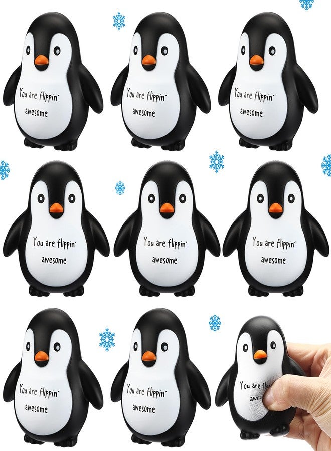 Hollowfly 5 Pcs Positive Inspirational Penguin Stress Balls Fidget Sensory Toy Emotional Relief Squeeze Stretchy Animal Stress Balls Funny Penguin Toy for Women Men Coworker Gifts Winter Party Favors - Image 1