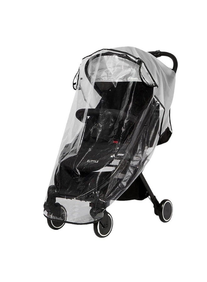 Clear Stroller Rain Cover, Universal Travel Weather Shield Breathable Baby Stroller Rain Cover for Windproof, Waterproof, Protect from Sun Dust Snow - Image 1