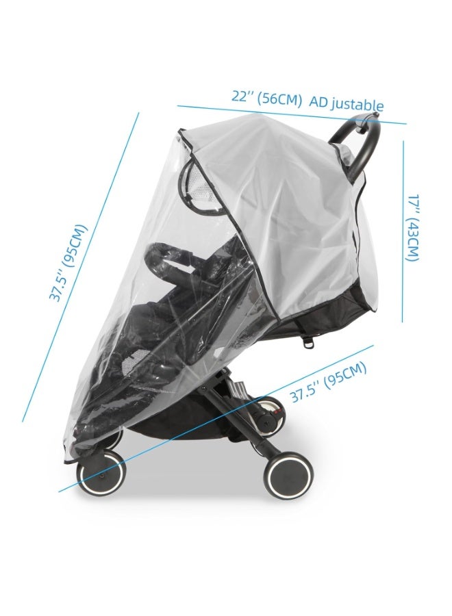 Clear Stroller Rain Cover, Universal Travel Weather Shield Breathable Baby Stroller Rain Cover for Windproof, Waterproof, Protect from Sun Dust Snow - Image 2