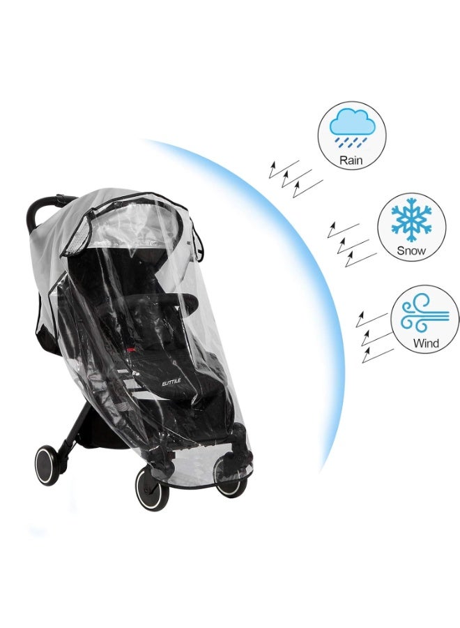 Clear Stroller Rain Cover, Universal Travel Weather Shield Breathable Baby Stroller Rain Cover for Windproof, Waterproof, Protect from Sun Dust Snow - Image 4