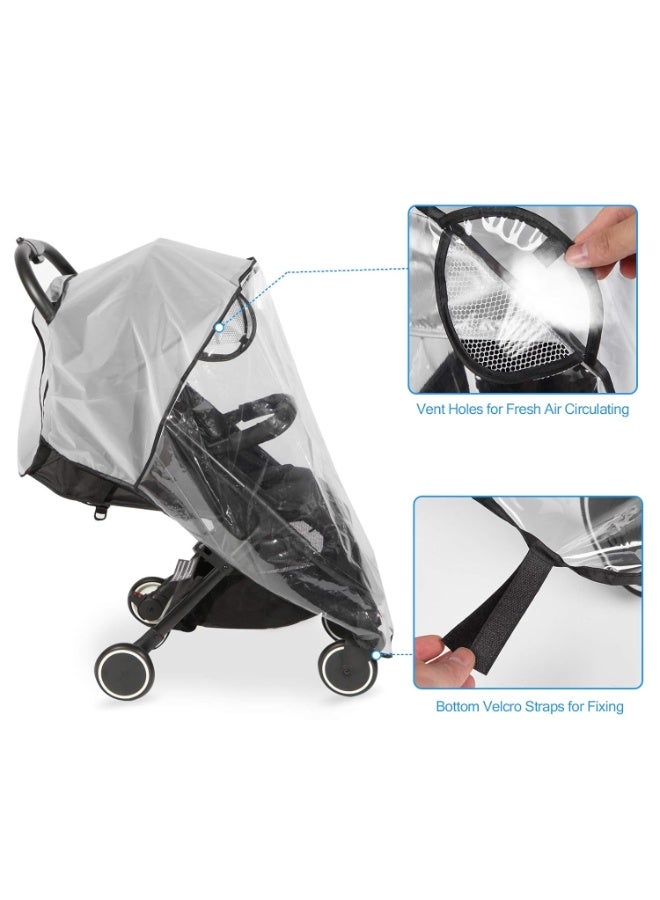 Clear Stroller Rain Cover, Universal Travel Weather Shield Breathable Baby Stroller Rain Cover for Windproof, Waterproof, Protect from Sun Dust Snow - Image 5