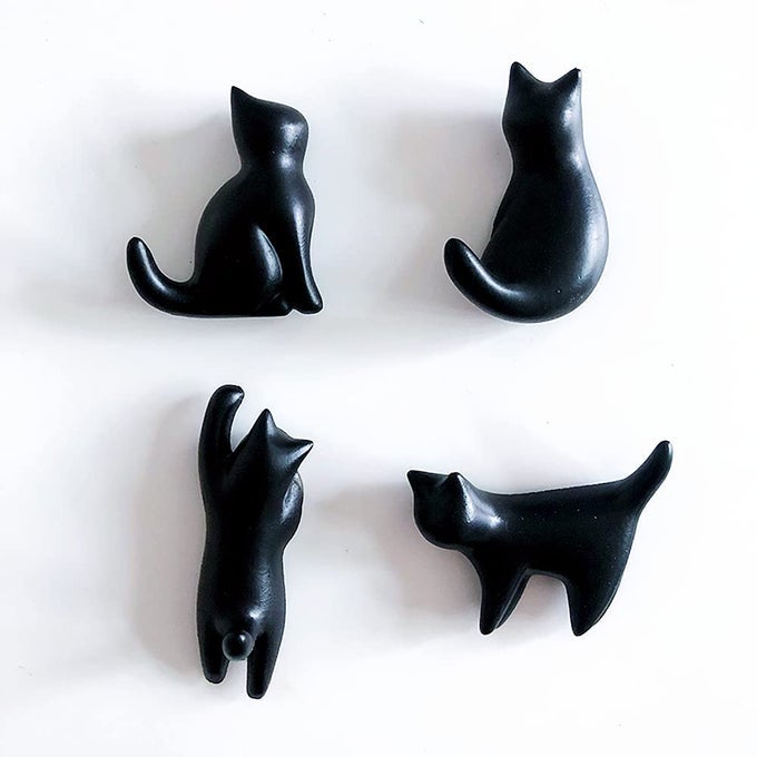 BLACK CAT REFRIGERATOR MAGNETS 4 PACK CUTE CAT FRIDGE MAGNETS GIFT FOR LADY CATS LOVERS NOVELTY BUTT 3D SMALL FRIDGE MAGNET FUNNY FOR KITCHEN REFRIGERATOR OFFICE OR CLASSROOM DECOR