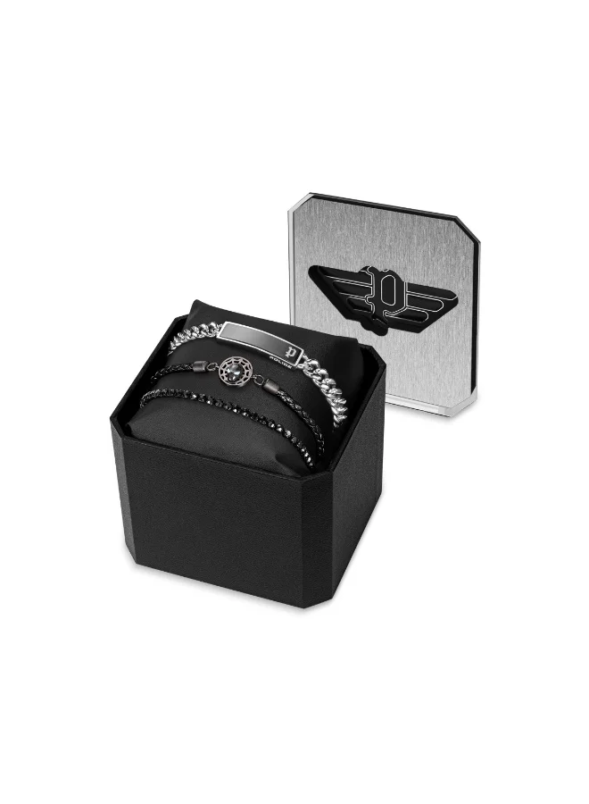 POLICE Strip II-Flash-Webbed Wonder Bracelet Gift Set for Men