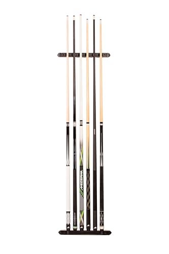 Mizerak 6-Cue Hardwood Wall Rack – Billiard Cue Holder – Warp-Resistant, Easy Wall Mount – Game Room Storage Solution - Image 2