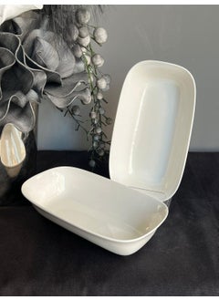 Pera Porcelain Rectangular Deep Presentation Plate