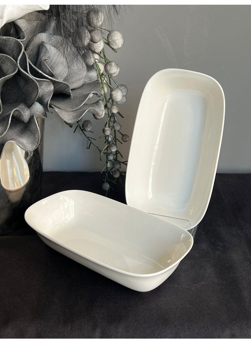 Rossev Pera Porcelain Rectangular Deep Presentation Plate  - Image 1